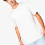 Ecologisch uniseks T-shirt met afhangende schouders — productfoto 3