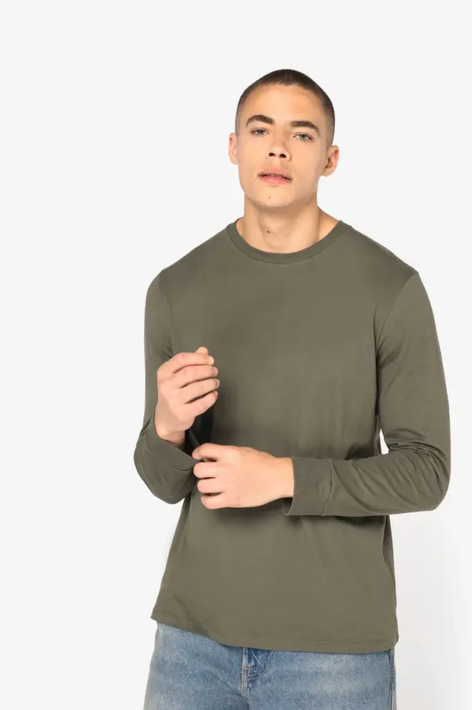 Ecologisch uniseks T-shirt met lange mouwen — productfoto 3