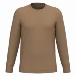 Ecologisch uniseks T-shirt met lange mouwen, dark camel — productfoto 7