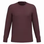 Ecologisch uniseks T-shirt met lange mouwen, dark cherry — productfoto 8
