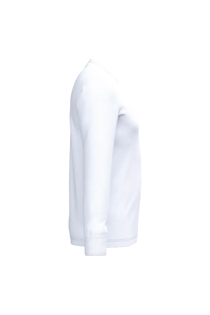 Ecologisch uniseks T-shirt met lange mouwen, white — productfoto 10