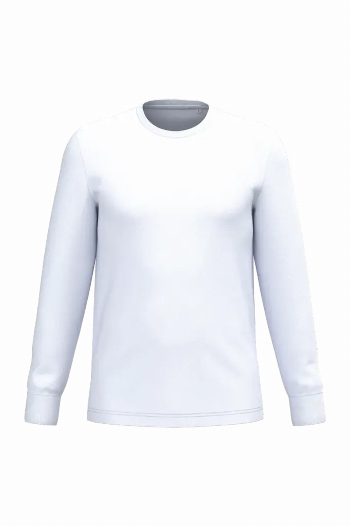 Ecologisch uniseks T-shirt met lange mouwen, white — productfoto 11