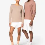 Ecologisch verwassen uniseks T-shirt lange mouwen — productfoto 2