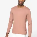 Ecologisch verwassen uniseks T-shirt lange mouwen — productfoto 3