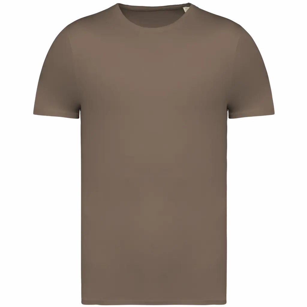 Ecologisch verwassen uniseks T-shirt, washed cream coffee — productfoto 6