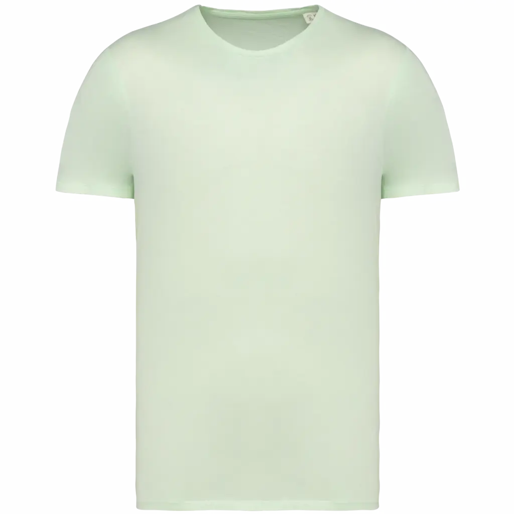 Ecologisch verwassen uniseks T-shirt, washed green apple — productfoto 7