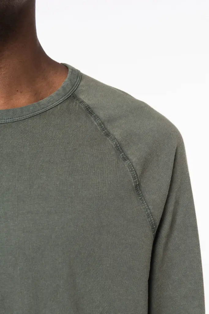 Ecologisch heren T-shirt met lange raglanmouwen — productfoto 4