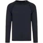 Ecologisch heren T-shirt met lange raglanmouwen, washed coal grey — productfoto 6