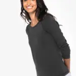 Ecologisch dames T-shirt met lange raglanmouwen