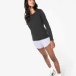 Ecologisch dames T-shirt met lange raglanmouwen — productfoto 2