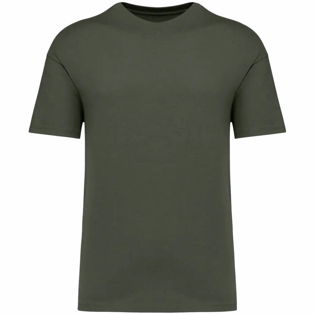 Ecologisch kinder T-shirt met afhangende schouders, organic khaki — productfoto 10