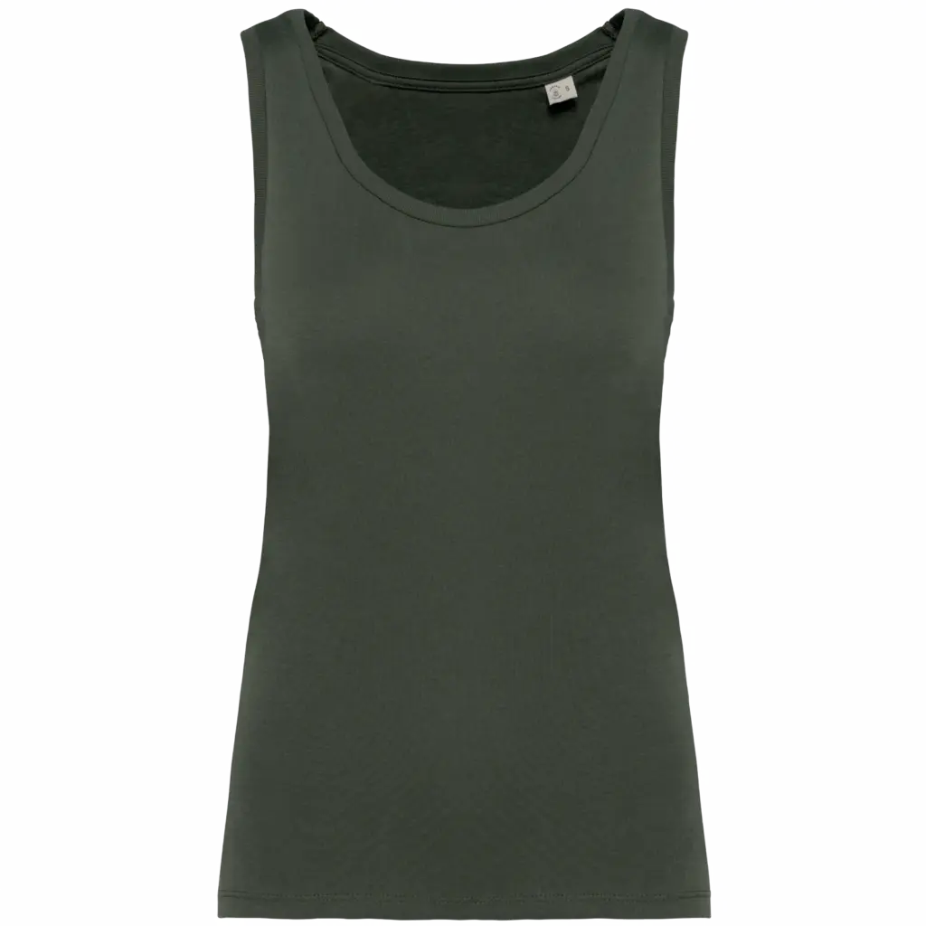 Ecologische damestop, organic khaki — productfoto 10