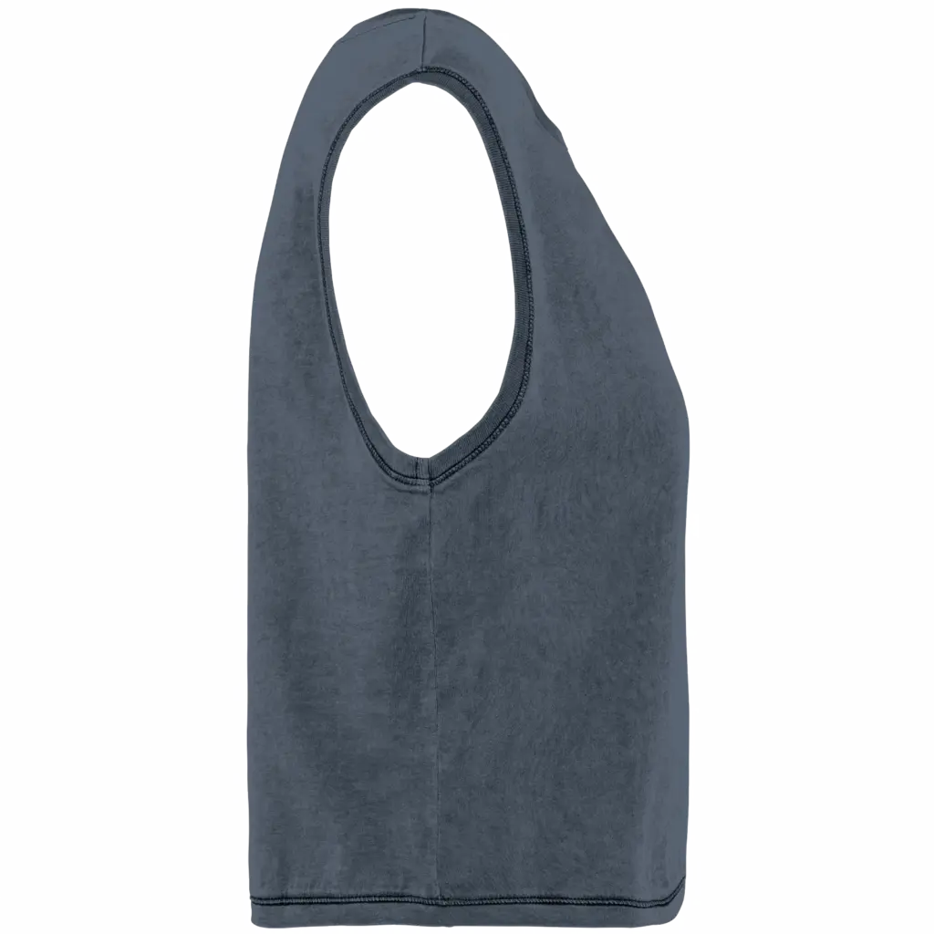 PS_NS342-S_WASHEDMINERALGREY - Hidalgo-werbeartikel Ecologisch cropped mouwloos dames-T-shirt, washed mineral grey — productfoto 6