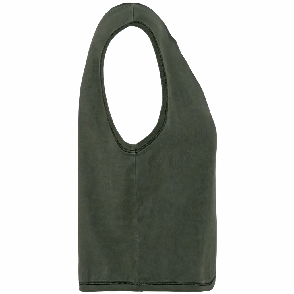 PS_NS342-S-2_WASHEDORGANICKHAKI - Hidalgo-werbeartikel Ecologisch cropped mouwloos dames-T-shirt, washed organic khaki — productfoto 7