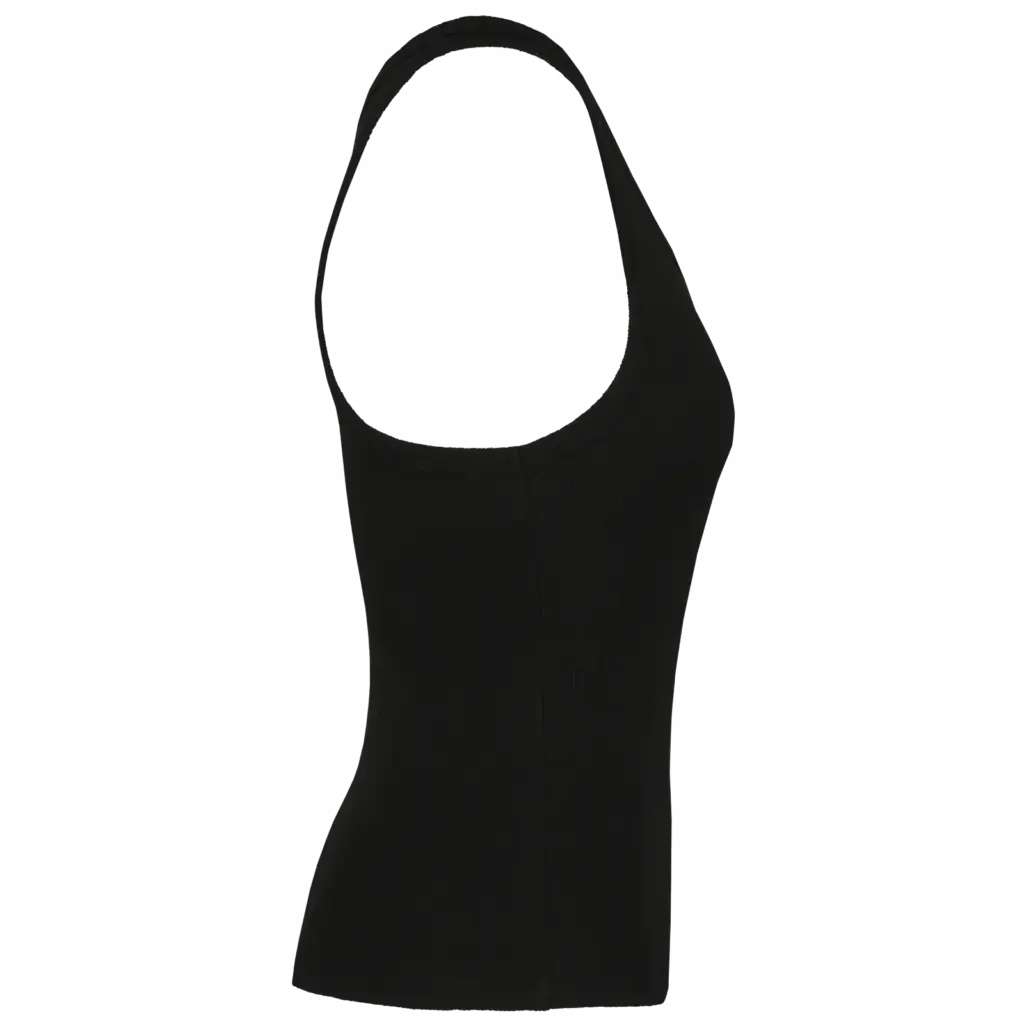 Ecologische geribde damestop, black — productfoto 5