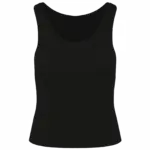 Ecologische geribde damestop, black — productfoto 6