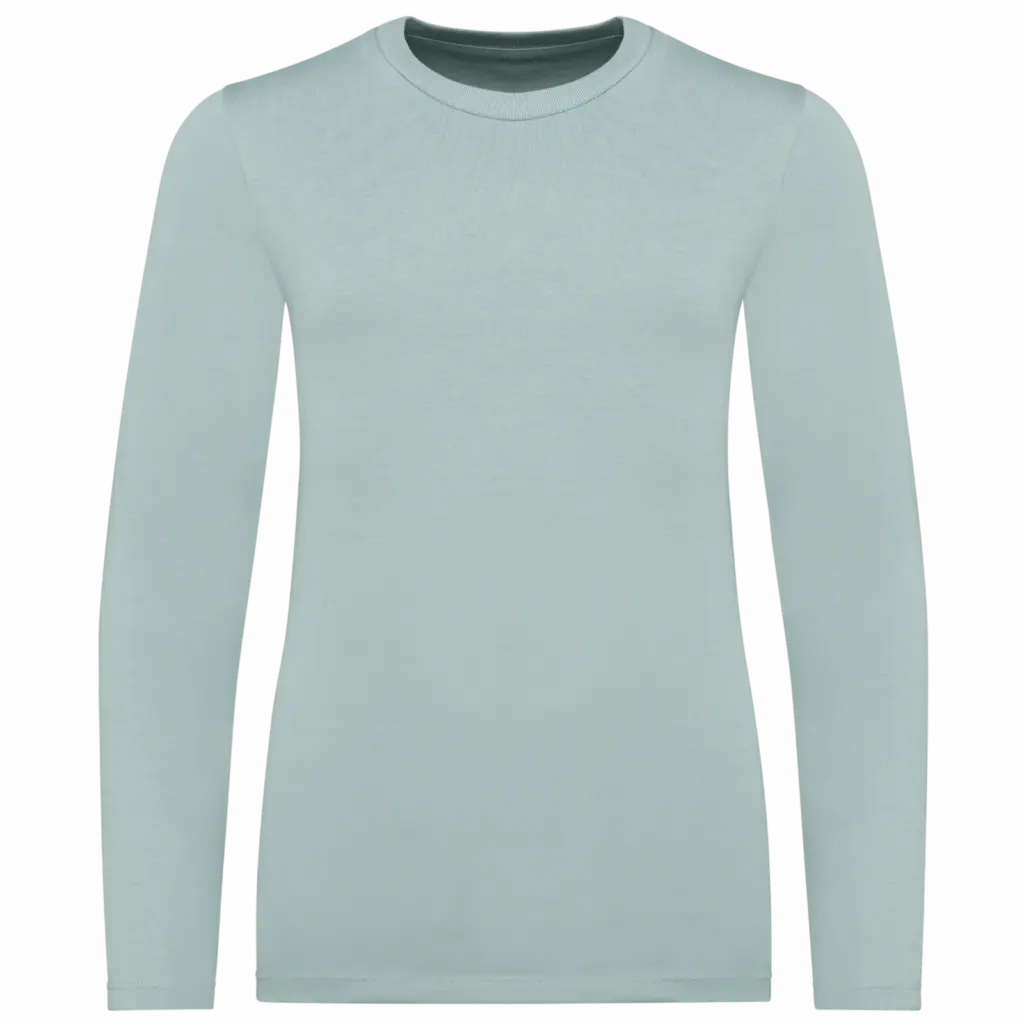 Ecologisch T-shirt met lange mouwen kind, jade green — productfoto 7