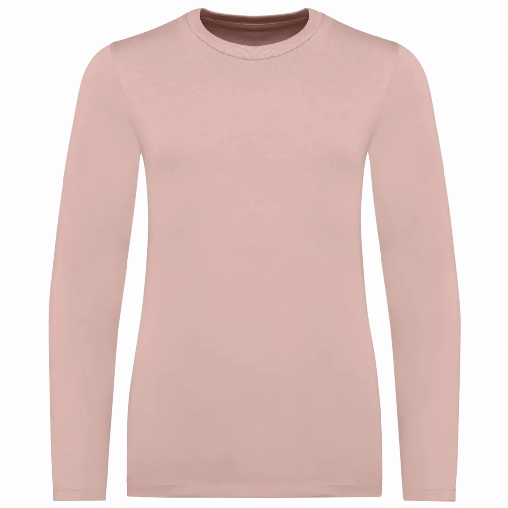 Ecologisch T-shirt met lange mouwen kind, petal rose — productfoto 9