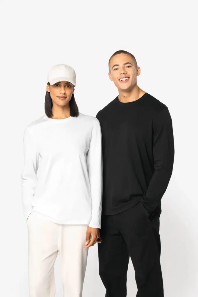 Ecologisch uniseks T-shirt met lange mouwen
