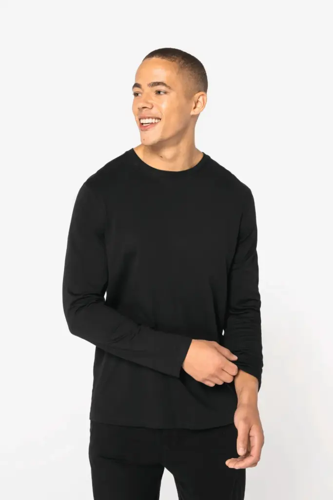 Ecologisch uniseks T-shirt met lange mouwen — productfoto 3