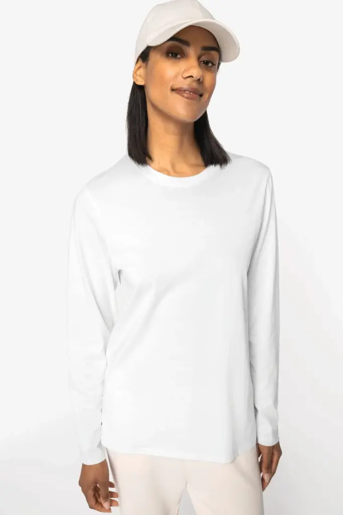 Ecologisch uniseks T-shirt met lange mouwen — productfoto 4