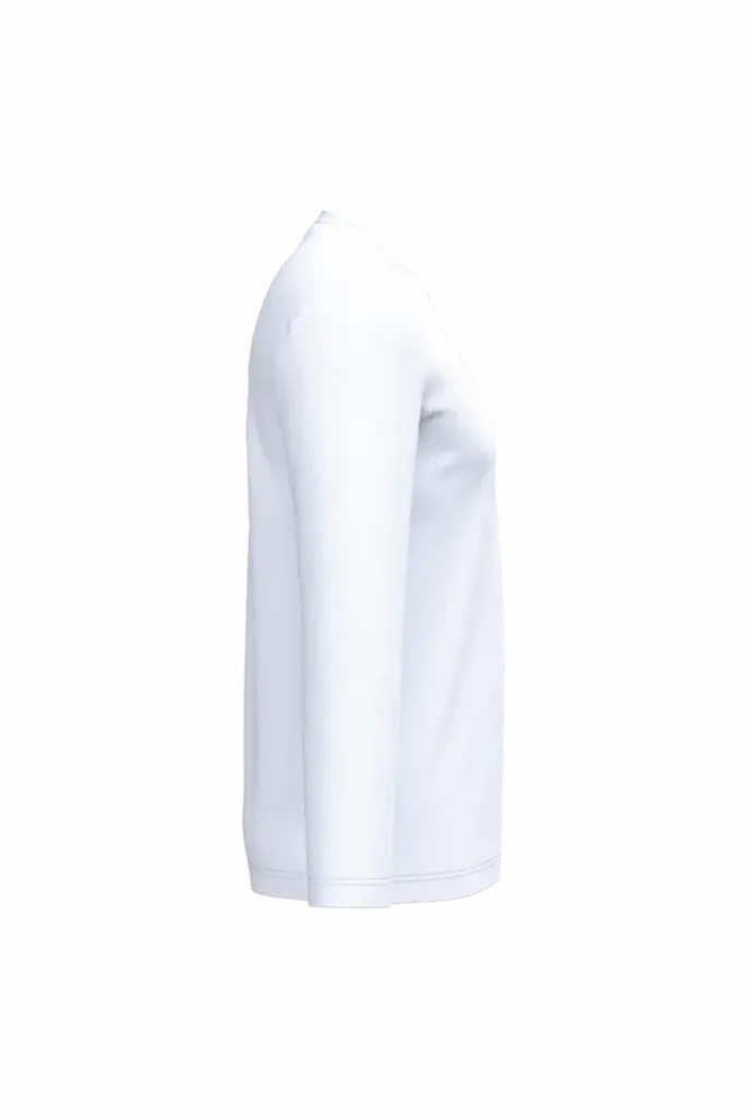 Ecologisch uniseks T-shirt met lange mouwen, white — productfoto 8