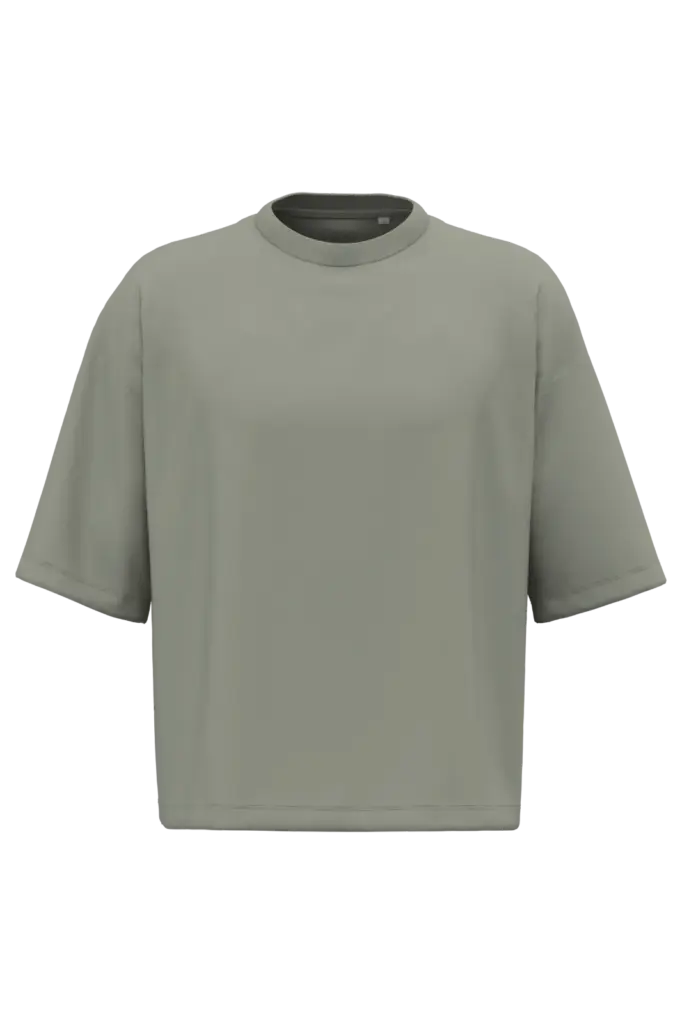 NS348 - Duurzaam boxy heren-T-shirt met afhangende shoulders, almond green