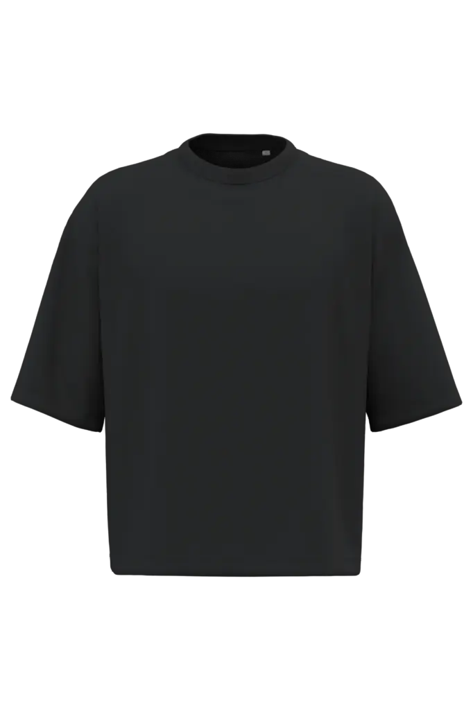 NS348 - Duurzaam boxy heren-T-shirt met afhangende shoulders, black — productfoto 2