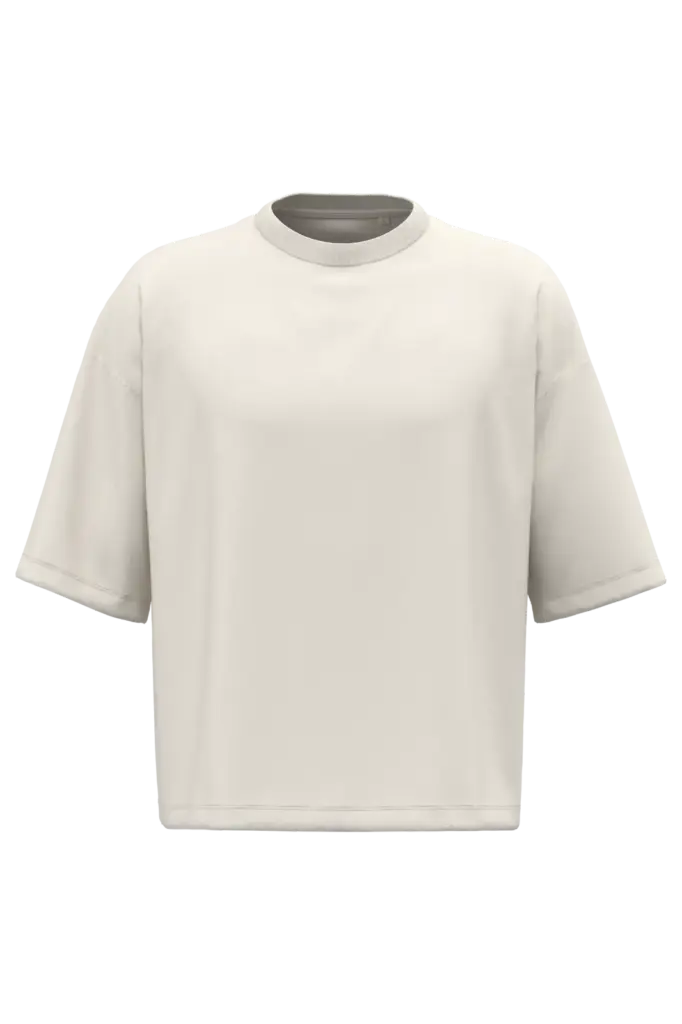 NS348 - Duurzaam boxy heren-T-shirt met afhangende shoulders, ivory — productfoto 3