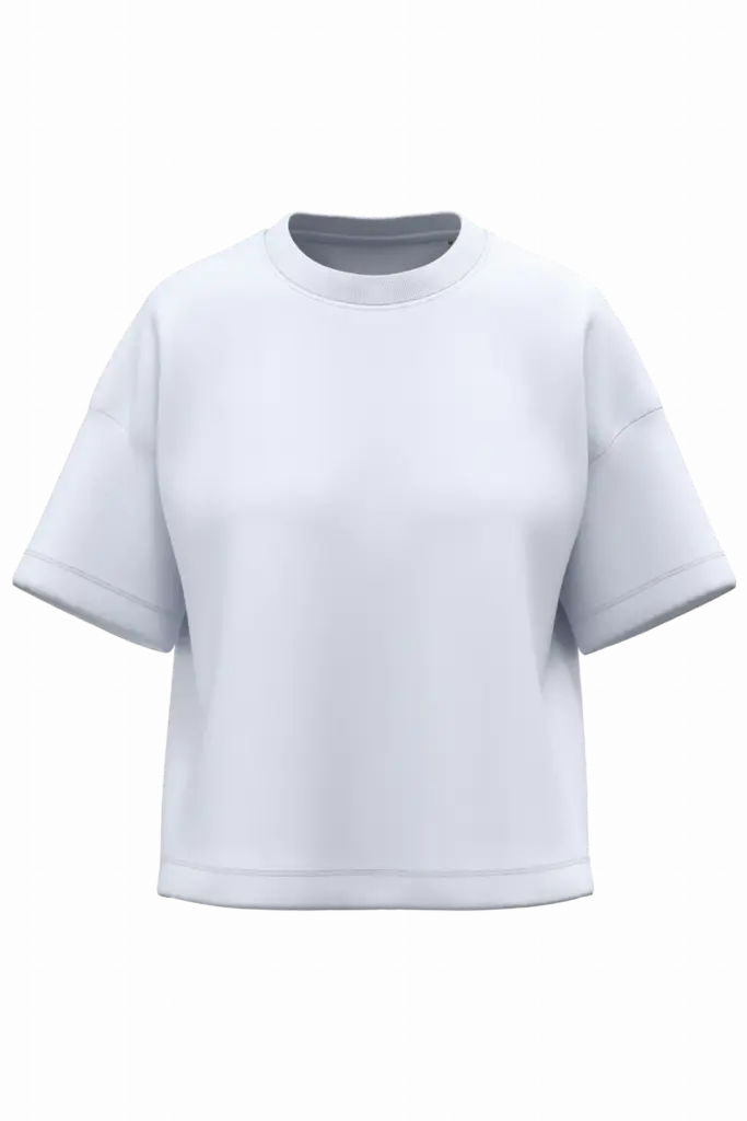 NS349 - Duurzaam boxy dames-T-shirt met afhangende schouders, white — productfoto 4