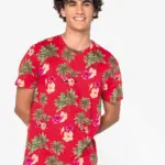 Ecologisch heren T-shirt met tropische print