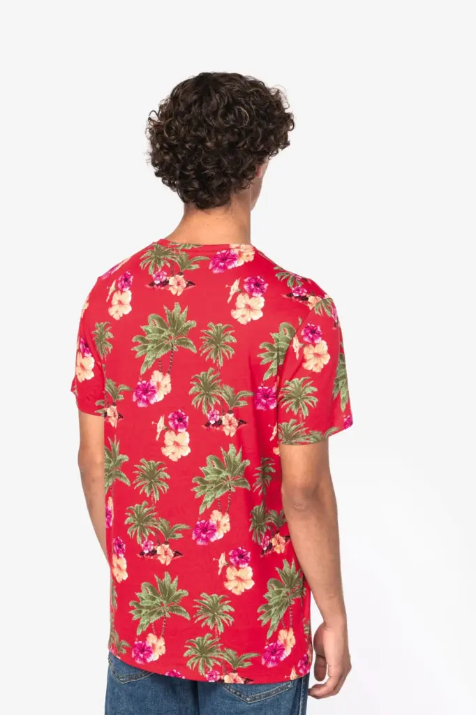 Ecologisch heren T-shirt met tropische print — productfoto 3