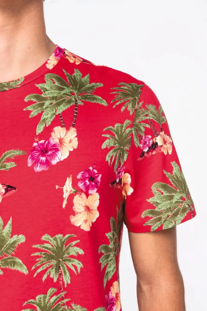 Ecologisch heren T-shirt met tropische print — productfoto 4