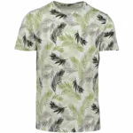 Ecologisch heren T-shirt met tropische print, ivory palm leaves — productfoto 7