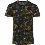 Ecologisch heren T-shirt met tropische print, navy paradise bird — productfoto 8