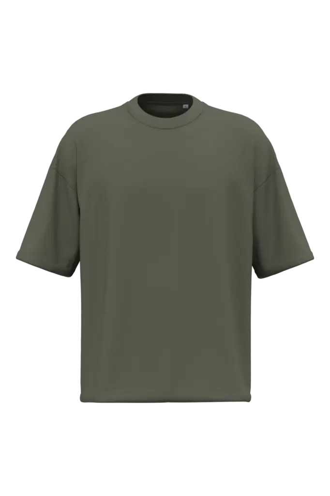 NS351 - Duurzaam uniseks T-shirt met oversized fit, organic khaki — productfoto 3
