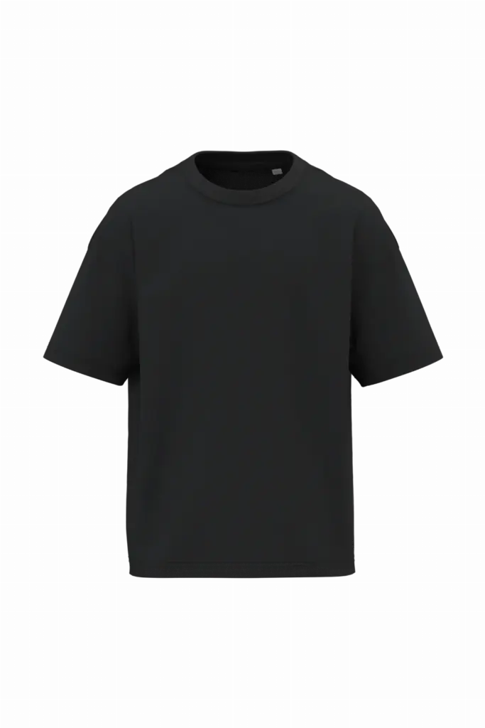 Ecologisch oversized kinder T-shirt, black — productfoto 6