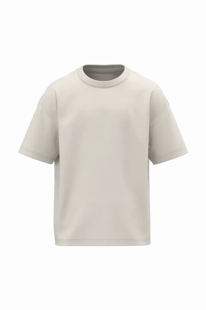 Ecologisch oversized kinder T-shirt, ivory — productfoto 8