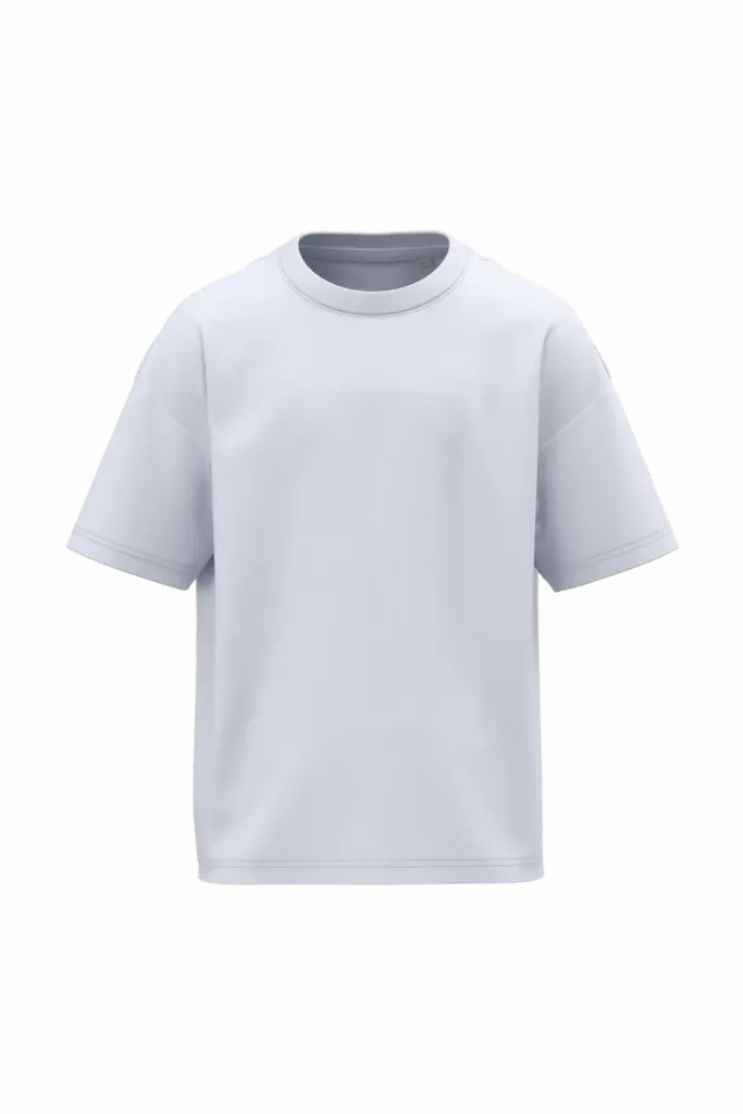 Ecologisch oversized kinder T-shirt, white — productfoto 10