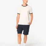 Ecologisch ringer heren T-shirt met contrasterende boorden en verwassen look — productfoto 2