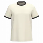 Ecologisch ringer heren T-shirt met contrasterende boorden en verwassen look, ivory / washed black — productfoto 6