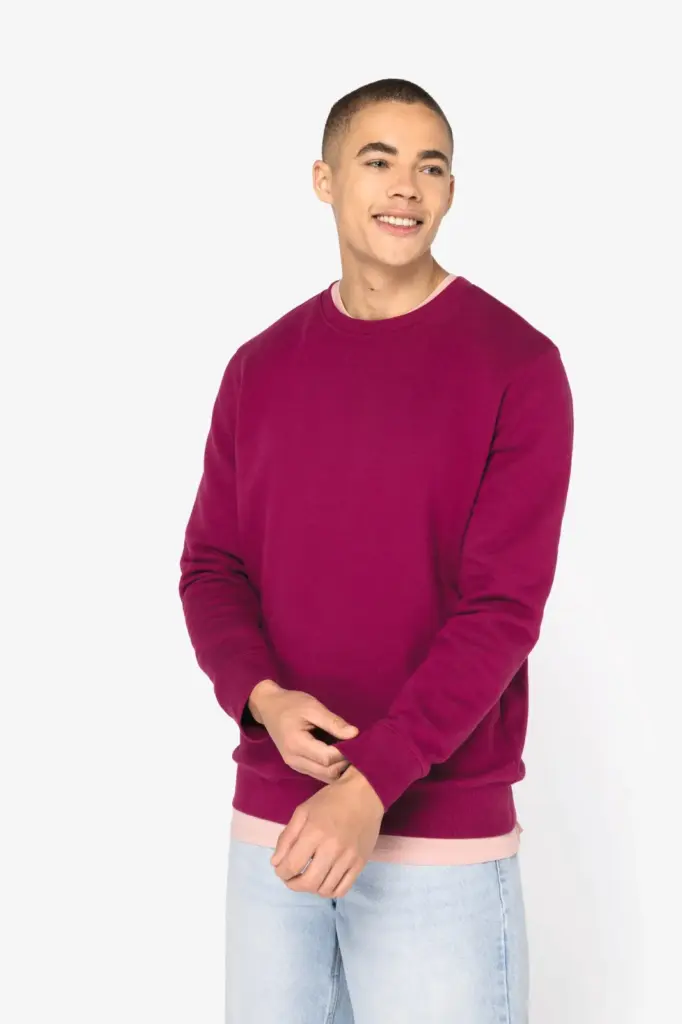 Ecologische uniseks sweater met ronde hals — productfoto 3