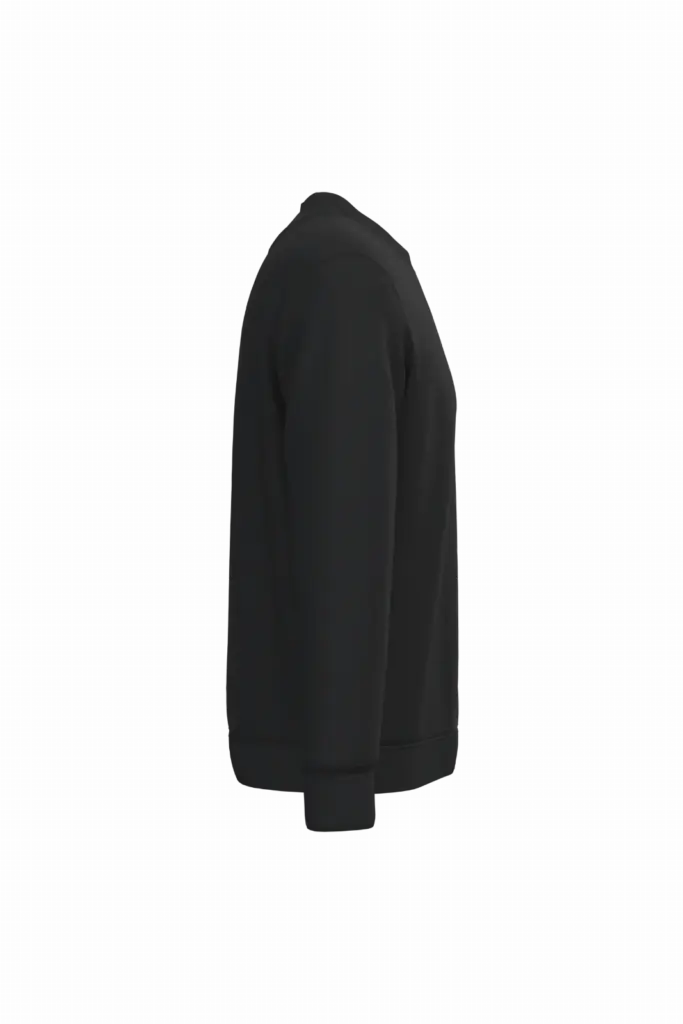 Ecologische uniseks sweater met ronde hals, black — productfoto 9