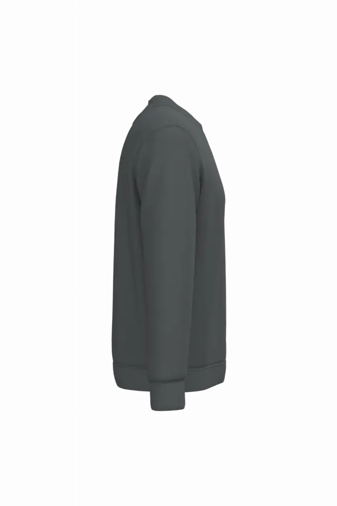 Ecologische uniseks sweater met ronde hals, iron grey — productfoto 20