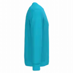 Ecologische uniseks sweater met ronde hals, light turquoise — productfoto 24
