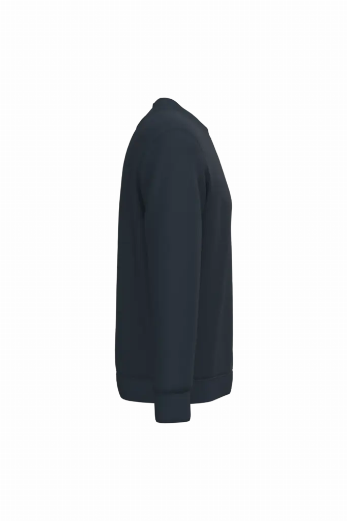 Ecologische uniseks sweater met ronde hals, navy blue — productfoto 27