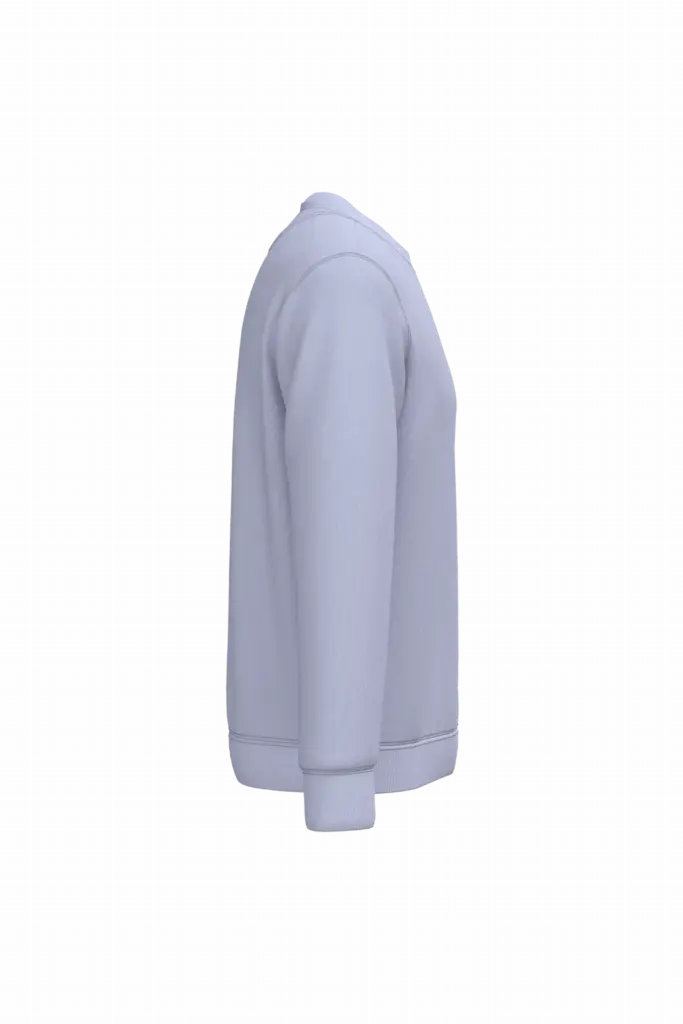 Ecologische uniseks sweater met ronde hals, parma — productfoto 31