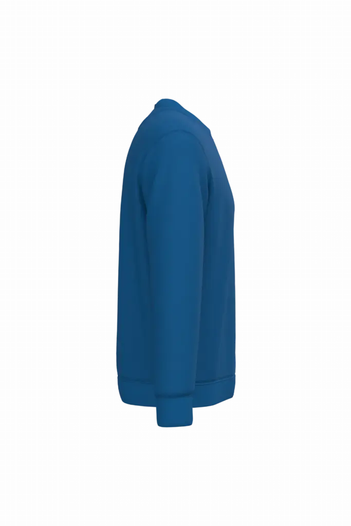Ecologische uniseks sweater met ronde hals, sea blue — productfoto 38