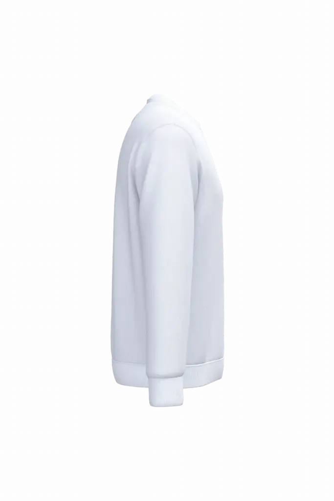 Ecologische uniseks sweater met ronde hals, white — productfoto 44