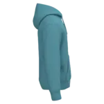 Ecologische uniseks sweater met capuchon, adriatic blue — productfoto 5